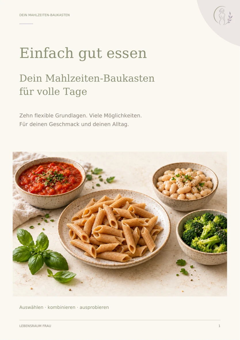 Titelseite: Einfach gut essen – Dein Mahlzeiten-Baukasten für volle Tage